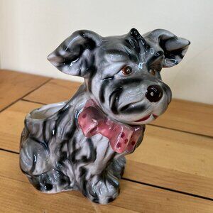 Puppy Dog Ceramic Vase Planter Vintage Made in Japan Big Eye Terrier S1042 Nanco
